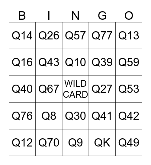 1838C / 3999 / DCD / COR  Bingo Card