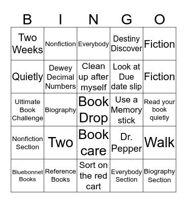 HASLET EAGLE LIBRARY BINGO Card