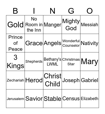 Merry Christmas Bingo Card