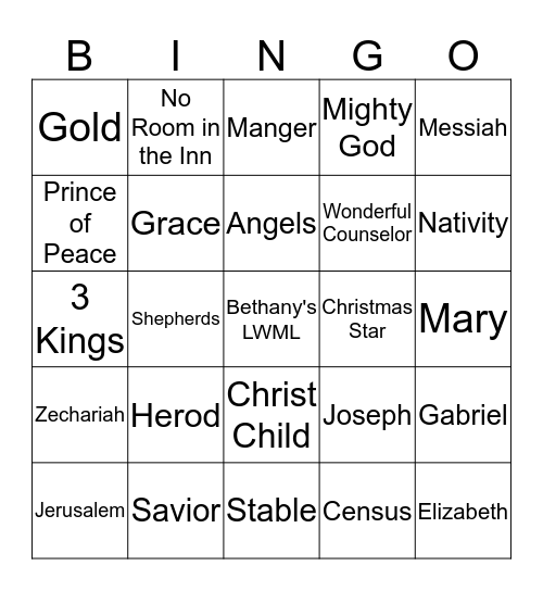 Merry Christmas Bingo Card