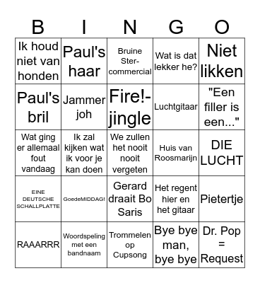 Gerard Ekdom & Effe Ekdom 3FM Bingo (November 2013) Bingo Card