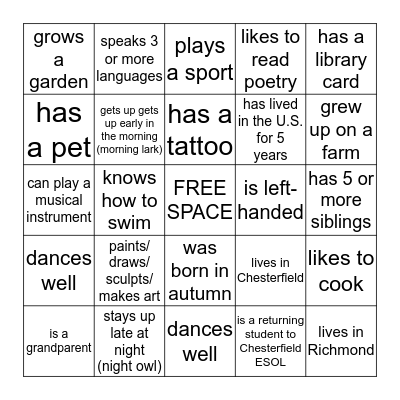 Bingo Card
