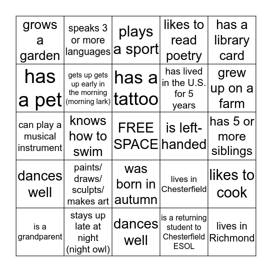Bingo Card