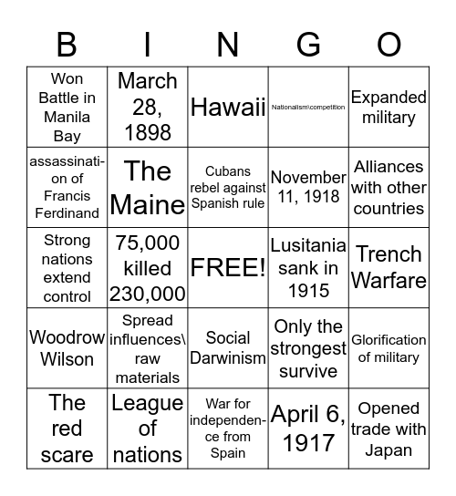 Merica Bingo Card