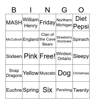 Happy Birthday Irene Bingo Card