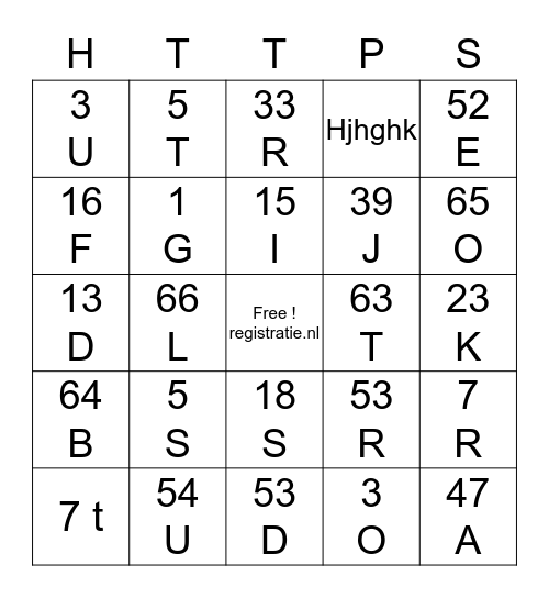 Stuc BINGO Card