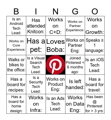 Tech Leads Bingo Card