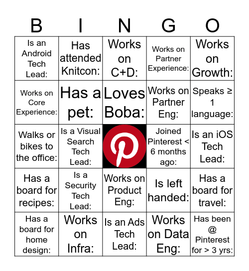 Tech Leads Bingo Card