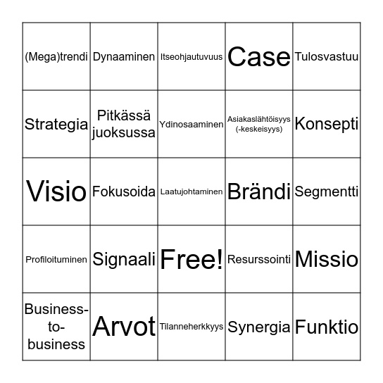 Hevonpaska-bingo Card