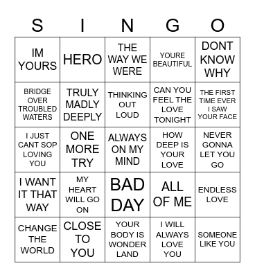 254 EASY HITS ESSENTIALS #1 Bingo Card