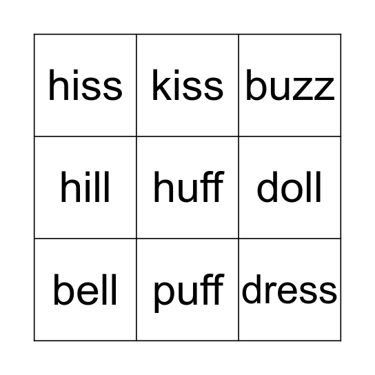 Unit 4 Bingo Card