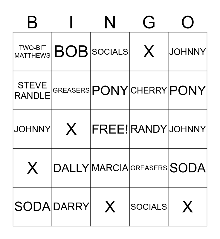 characters-from-the-outsiders-bingo-card