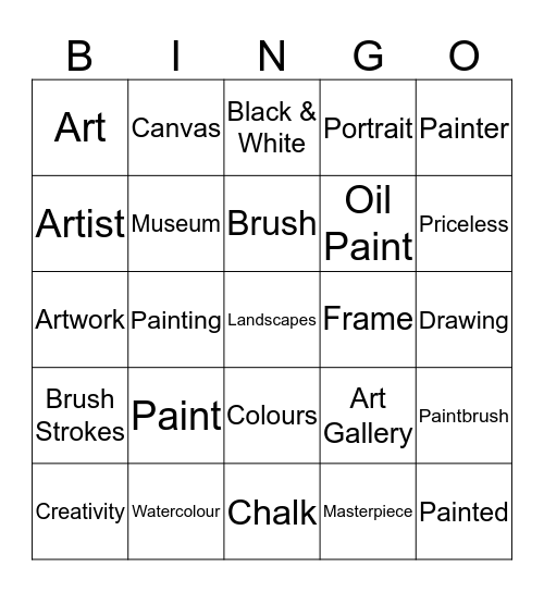 Art (Paintings) Bingo Card