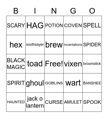 HALLOWEEN Bingo Card