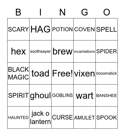 HALLOWEEN Bingo Card