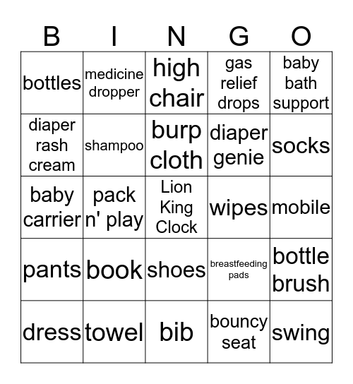 Hakuna Matata Bingo Card