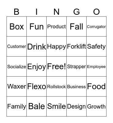 Family Day 2018 Bingo Card