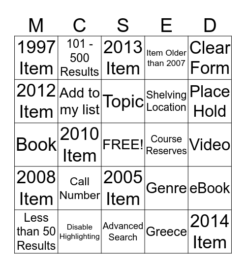 SMARTSEARCH BINGO Card