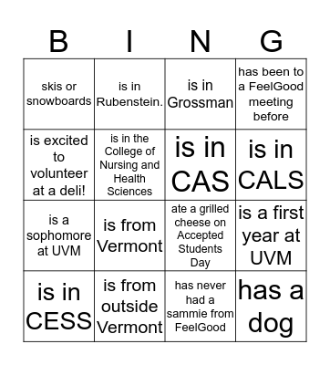 Find someone who... Bingo Card
