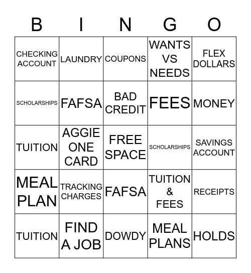 BINGO on a BUDGET Bingo Card