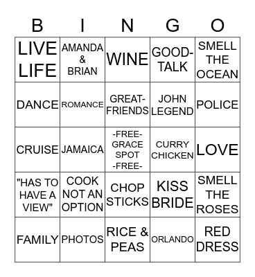 BRIDE TO BE  - BINGO Card