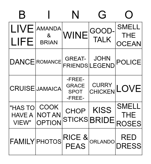 BRIDE TO BE  - BINGO Card