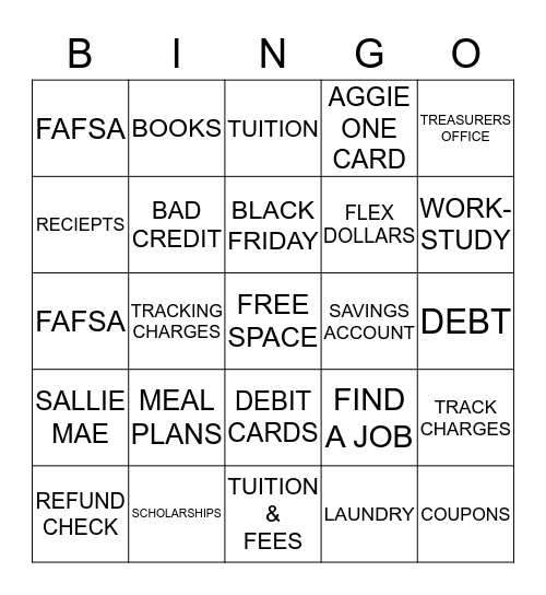 BINGO on a BUDGET Bingo Card