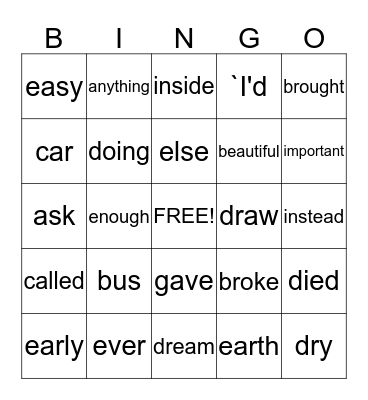 List C BINGO  51-100 Bingo Card