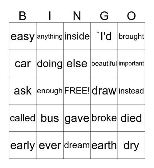 List C BINGO  51-100 Bingo Card