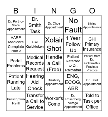 PRRC Bingo! Bingo Card