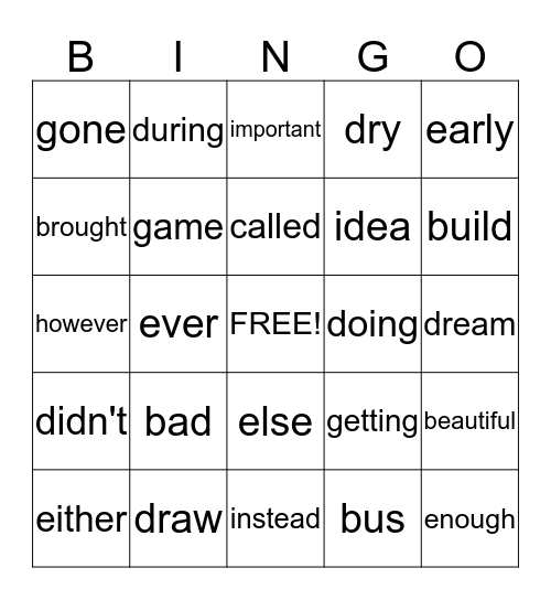 List C BINGO  51-100 Bingo Card