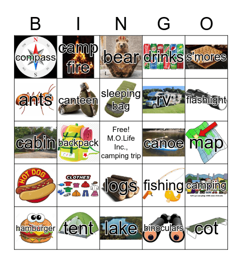 Camping Bingo 2018 Bingo Card