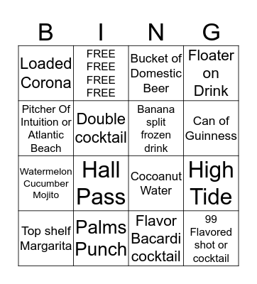 PCF Bar Bingo Card