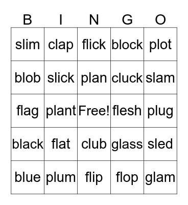 L blends Bingo Card