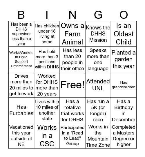 Who's In Your Crew? Bingo Card