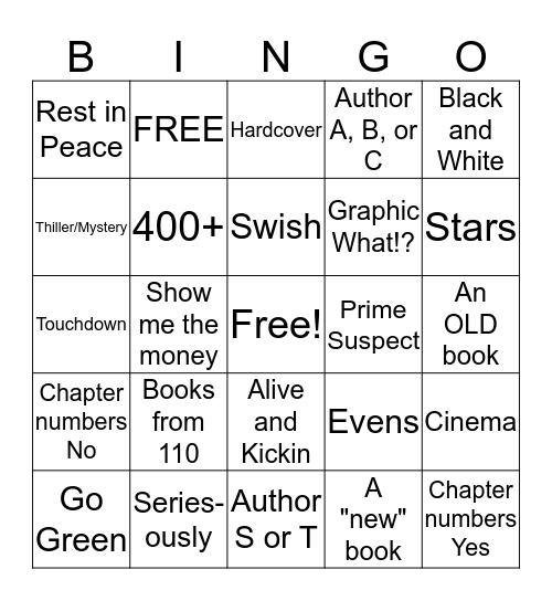 Book Bonanza Bingo Card