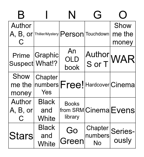 Book Bonanza Bingo Card