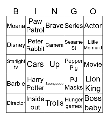 TV AND MOVIE MONTH BINGO Card