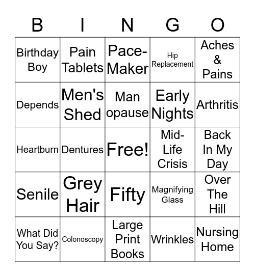 OLD FART Bingo Card