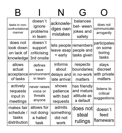 Judge Diplomacy Bingo Card