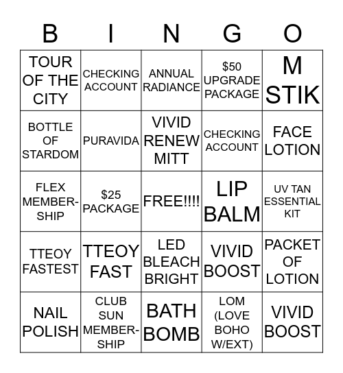STC Bingo Card