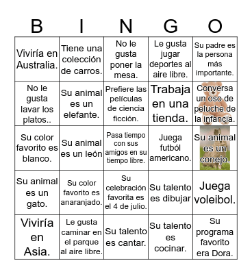 4A Presentaciones  Bingo Card