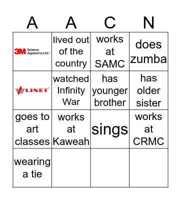 Vendors & Friends at BPS Bingo Card