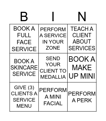 Service Awareness  Bingo Card