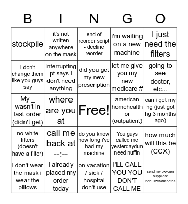 asdf Bingo Card