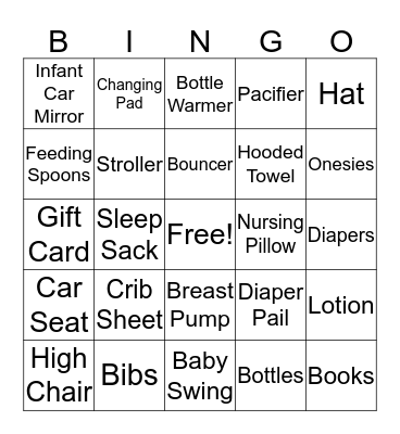 Hallie's Baby Shower Bingo! Bingo Card