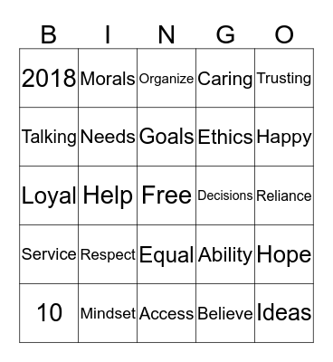 Excellence Happens Here Bingo Card