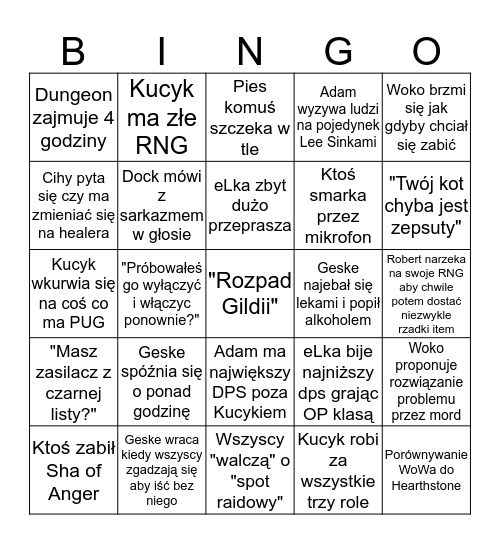 SHIMONETA BINGO Card