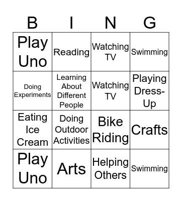 Brownie Bingo Card