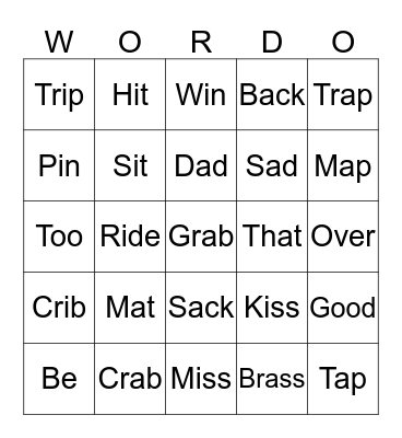 Spelling test Bingo Card